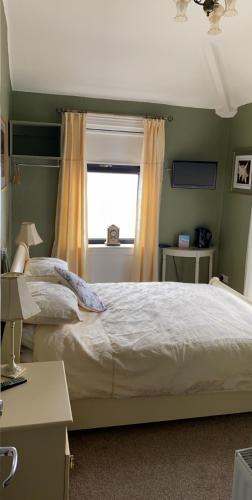 Un dormitorio con una cama grande y una ventana en Conlyn house en Newcastle