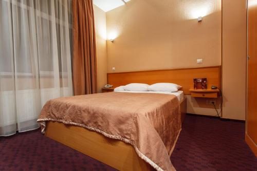 a hotel room with a bed in a room at Victoria Hotel in Kharkiv