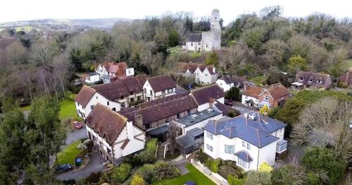 an aerial view of a house in a village at The Tollgate Bed & Breakfast in Steyning