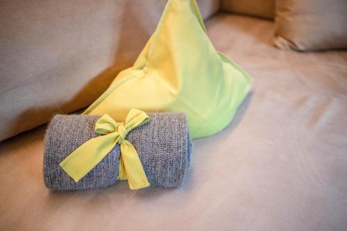 a couple of small boxes with a yellow bow at Sonnleiten Sonnenadler 2 in Collepietra