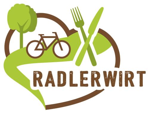 a logo for a restaurant with a bike and a knife and fork at DER SCHWAN Hotel & Restaurant in Schwanstetten