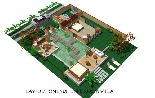 a floor plan of a house with a roof at Natah Bale Villas in Sanur