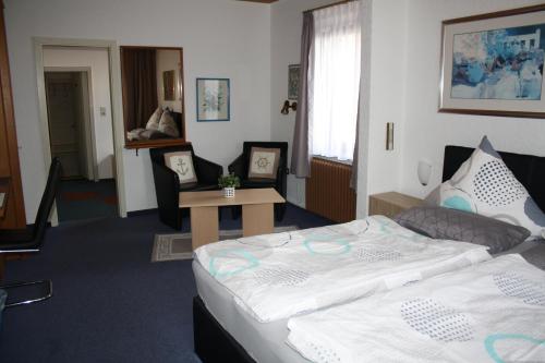 Cama o camas de una habitación en Gästehaus Marek
