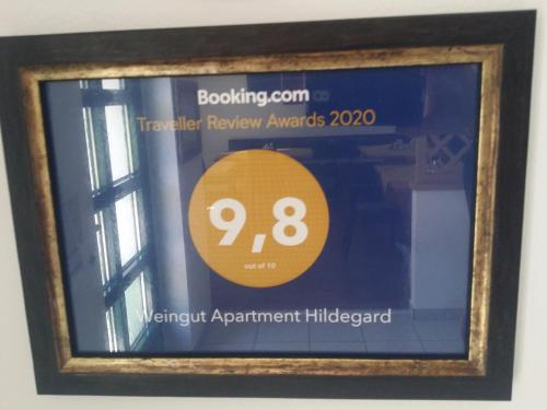 Certifikát, hodnocení, plakát nebo jiný dokument vystavený v ubytování Weingut Apartment Hildegard Gangl