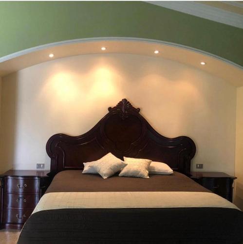 a large bed with two pillows on top of it at Hotel la finca in Ezequiel Montes