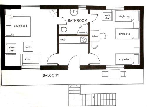 Joky Katona Rooms & Apartmentsの見取り図または間取り図