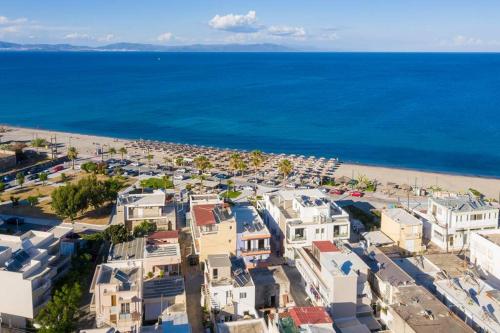 an aerial view of a beach and buildings at Fofi’s Elegant Home in Kos Town