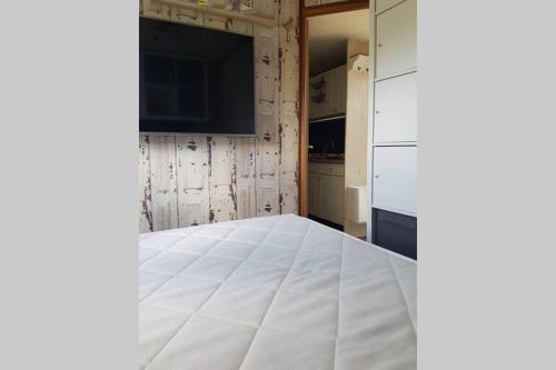 Postel nebo postele na pokoji v ubytování Stuyvesanthof scheldeoord chalet 710