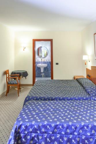 a hotel room with a bed and a sink at Hotel Olivo in Arco