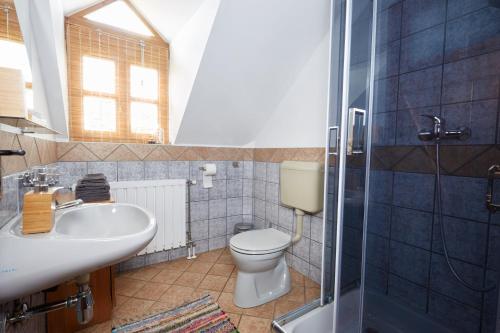 A bathroom at Troszt Pince Apartman