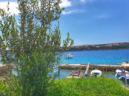 a water park with a boat in the water at BetaNovalja in Novalja