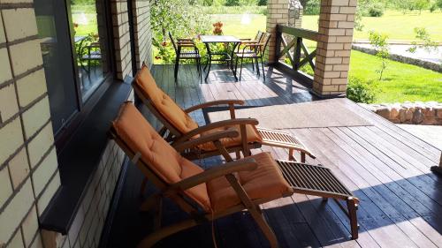 Балкон или терраса в Hunting House Ezerkrasti