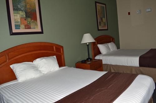 Tempat tidur dalam kamar di Paola Inn and Suites