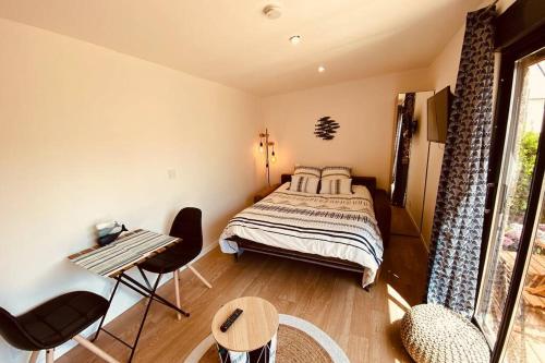 Ένα ή περισσότερα κρεβάτια σε δωμάτιο στο Beach Loft Ar Valum
