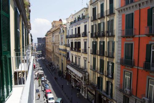 a view of a city street with buildings at Hotel Santa Brigida in Naples