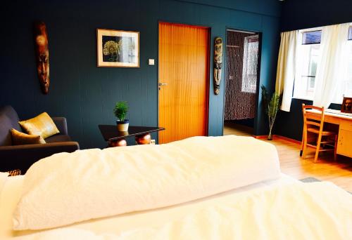 Postel nebo postele na pokoji v ubytování Eco Camp Norway