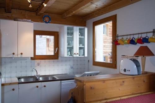 Kuchyňa alebo kuchynka v ubytovaní Le Baoùba Hameau des Chazals Nevache Hautes Alpes