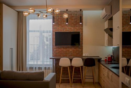Η κουζίνα ή μικρή κουζίνα στο Modern apartmetns in town center