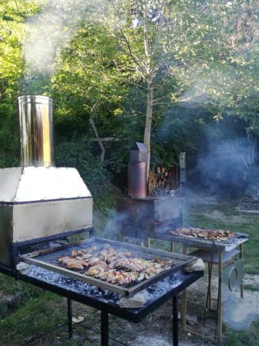 a grill with a bunch of food on it at Frigino Agriturismo in Molino Abbadia