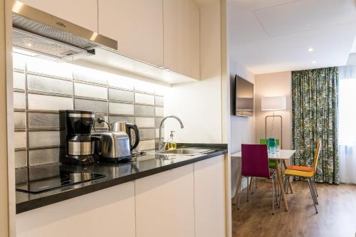 Kuchyň nebo kuchyňský kout v ubytování CADET Residence