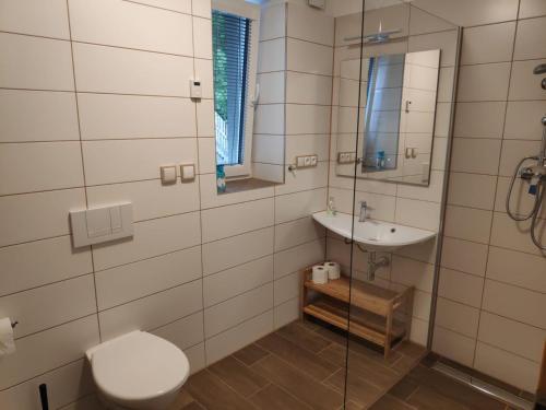 Koupelna v ubytování Apartmán Raketa