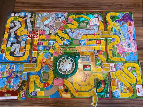a close up of a toy boardgame with many tracks at 貸切御宿Villa EL 5 Nikko Kinugawa Area in Nikko