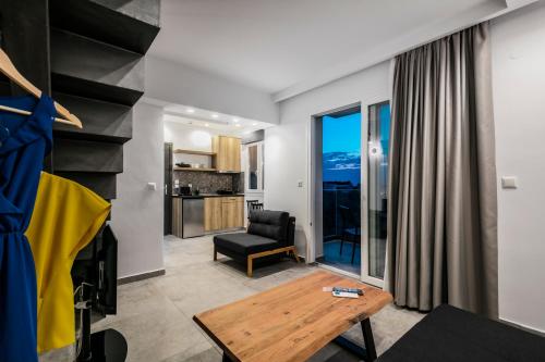 Istumisnurk majutusasutuses Harmony Thassos suites & Apartments
