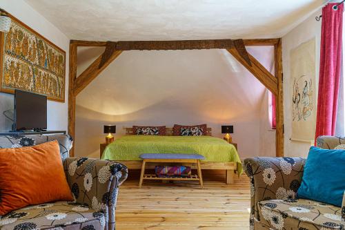 Postel nebo postele na pokoji v ubytování Landhaus Amelrode zu Altwarp