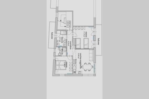 a floor plan of a house at Appartamento Angelo in Selva di Val Gardena