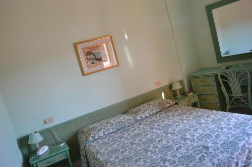 a bedroom with a bed and a picture on the wall at Hotel Danila in Portoferraio