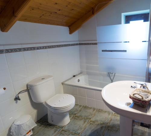 a bathroom with a toilet and a sink at Posada de Suesa in Suesa