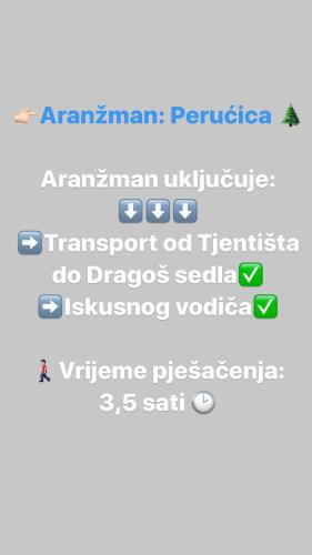 a screenshot of a text message notification about an appointment provider at Apartman Košuta 2 in Tjentište