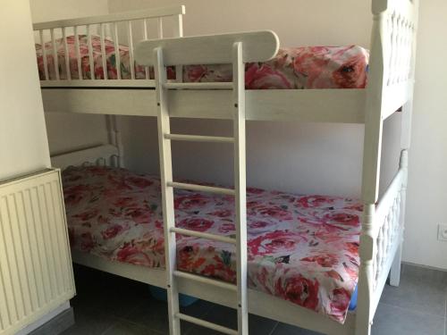 a couple of bunk beds in a room at Gîte côté jardin in Ingersheim