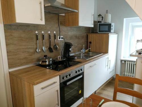 Η κουζίνα ή μικρή κουζίνα στο RB City Apartments Emden am Wall 3