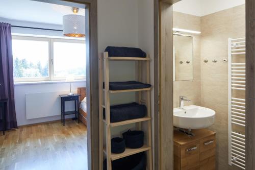Koupelna v ubytování Luční apartmán Tymiána