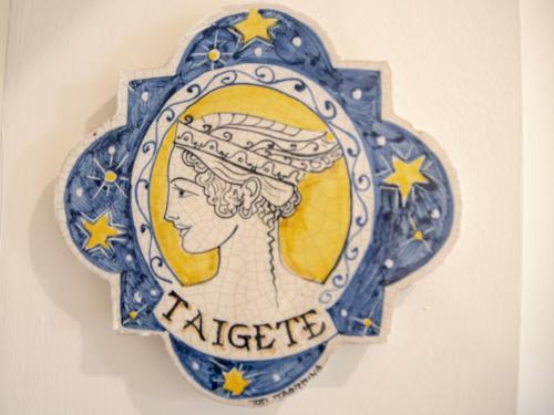 a plate with a woman on a wall at Le Plejadi in Castellammare del Golfo