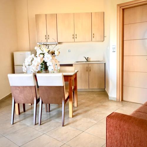 Hotel Sotiris Superior Apartmentsにあるキッチンまたは簡易キッチン