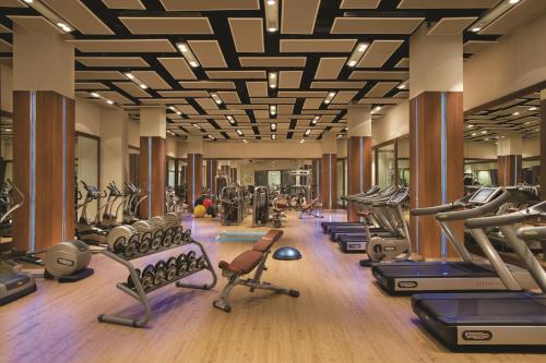 a gym with a lot of treadmills and machines at Four Seasons Hotel Istanbul at the Bosphorus in Istanbul