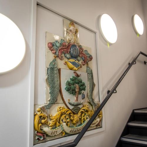 a painting on the wall of a stairway at Hotel Indigo Glasgow by IHG in Glasgow