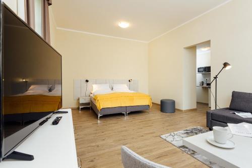 TV a/nebo společenská místnost v ubytování Apartmánový dom GRAND - Contactless Check In