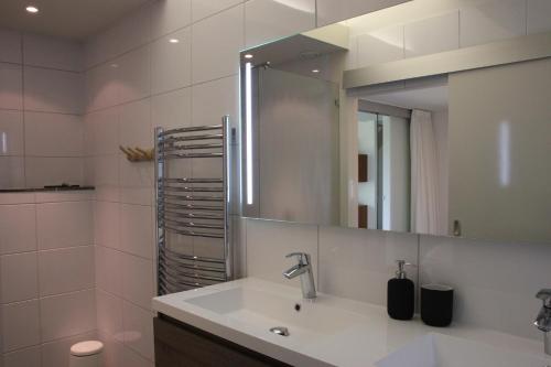 Ванна кімната в Familiehuis De Betuwe met prive kunstgras tennisbaan en sauna