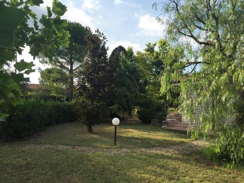 a yard with a white ball in the grass at La Casa nel Verde in Larino