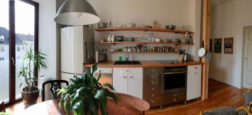 O bucătărie sau chicinetă la Privatzimmer Leopold