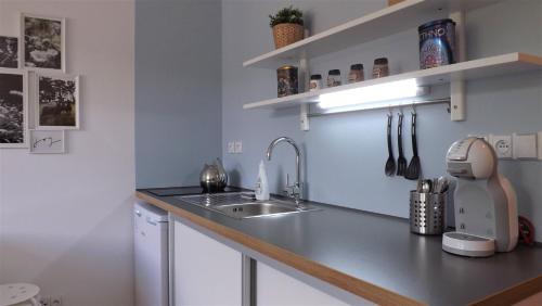 Kuchyň nebo kuchyňský kout v ubytování Apartmán Pernink