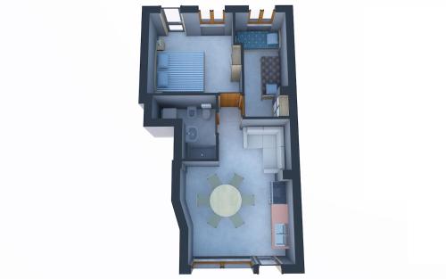 a rendering of a floor plan at Appartamento Prima Fila mare in Cupra Marittima