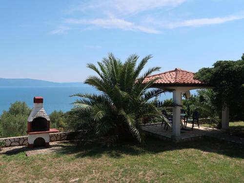 a house with a palm tree next to a building at Apartment Blazina-2 by Interhome in Ravni