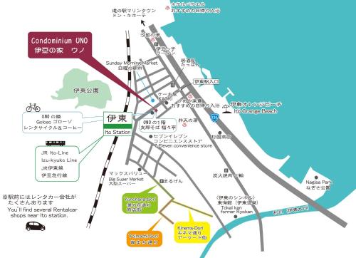 a map of the proposed renovations to the columbia university campus at Izu no Ie UNO in Ito