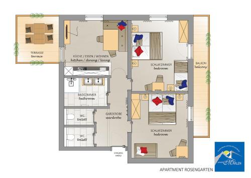 a floor plan of a house at Apart Marlen in Ischgl