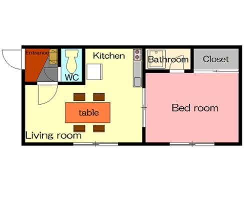 a floor plan of a house with a bed room at Ark City Asahikawa - Vacation STAY 8531 in Asahikawa