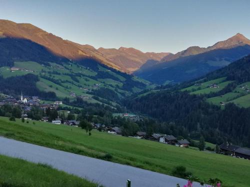 a view of a valley with mountains in the background at Haus Valentina in Alpbach